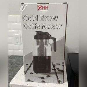QHH Cold Brew Coffee Maker 64oz Mason Jar Carafe Stainless Steel Filter New
